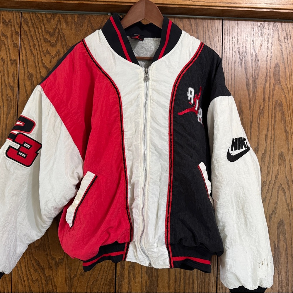 Rare Vintage NIKE Air Jordan Michael #23 Spell Out Swoosh Varsity Jacket 90s